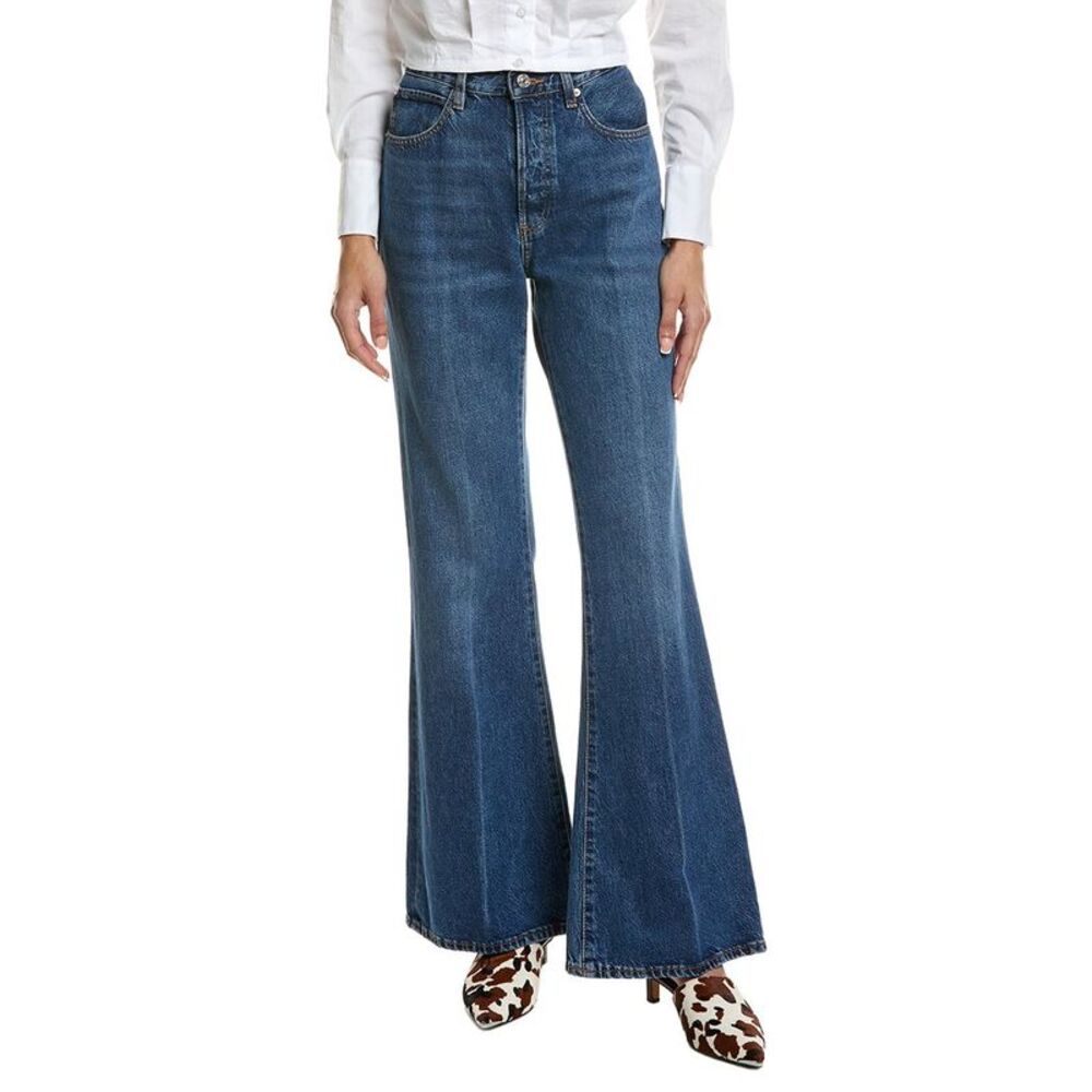 Frame Denim Womens Frame The Lax Pilot Flare Jean, Blue